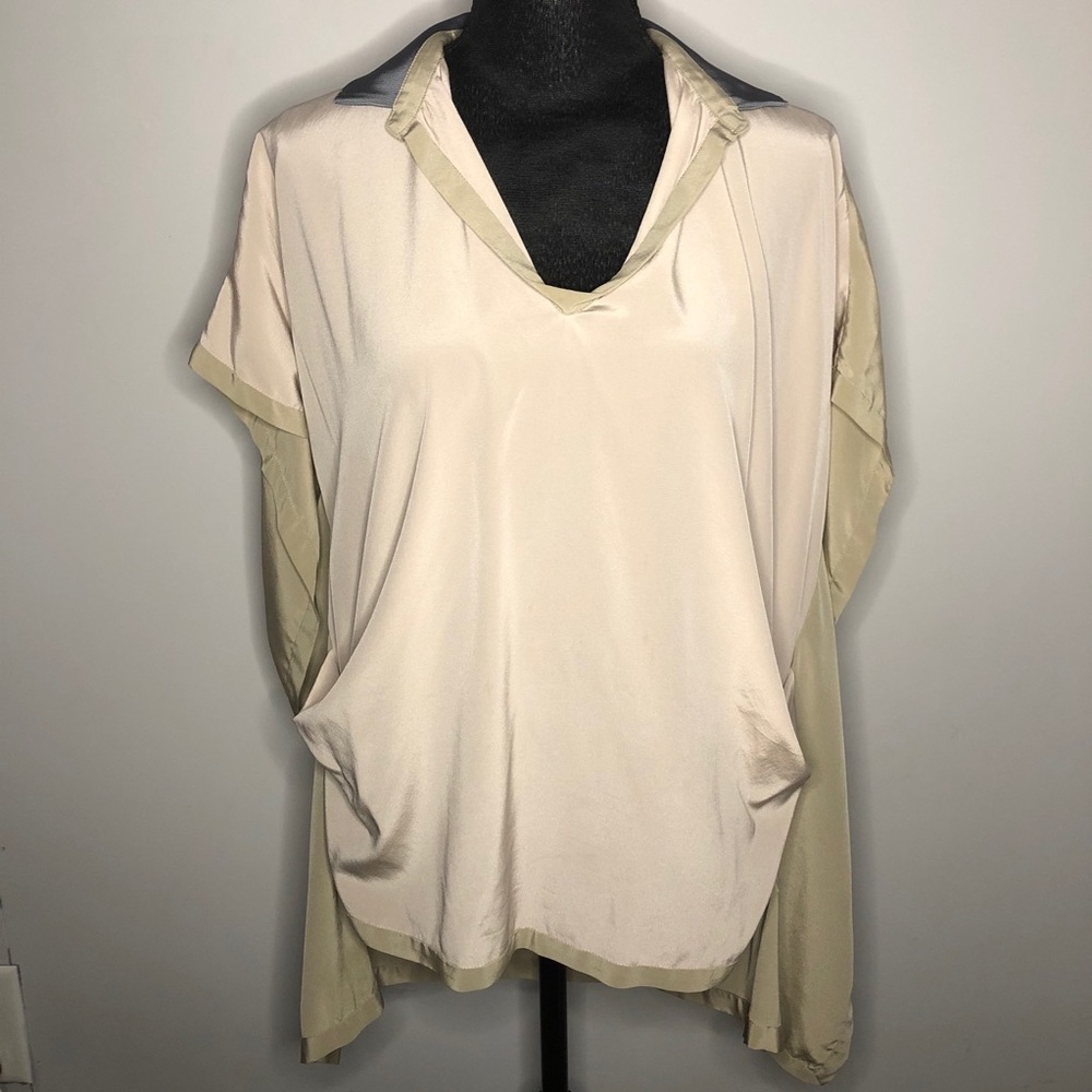 ALL DRESSED UP Silk Blouse Cream Size Small